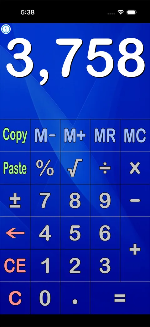The calculator with a blue skin