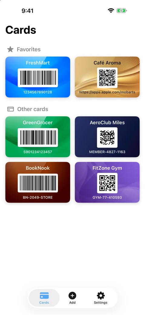 The wallet with several loyalty cards