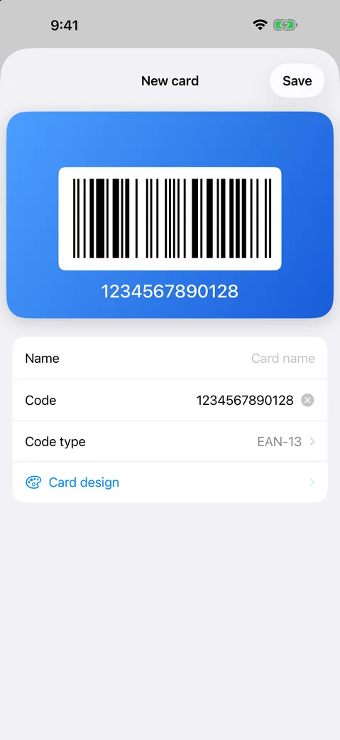 Choosing a background for a card